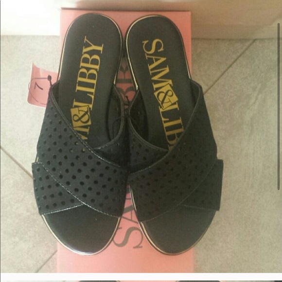 Sam Libby for target black sandals flat slipper - Picture 1 of 3